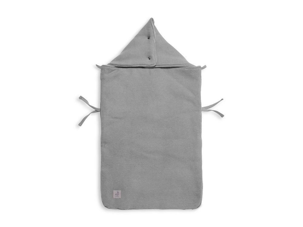 Jollein - Voetenzak groep 0+ 3/5 punts gordel Basic Knit - Stone Grey