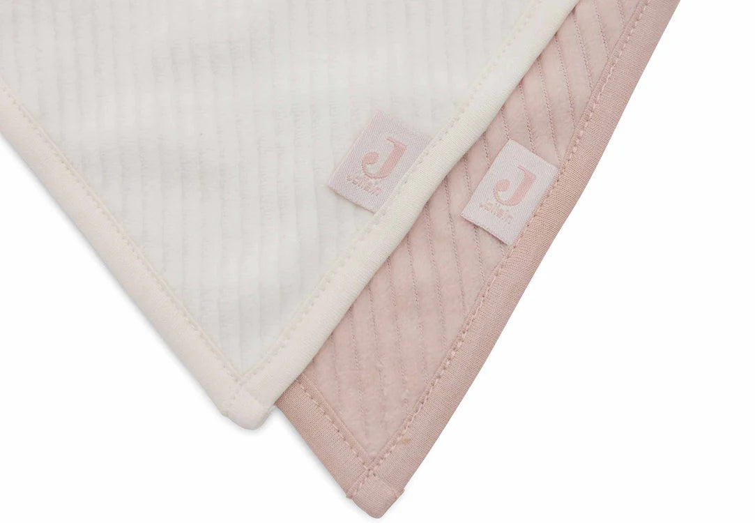 Jollein - Slab Bandana Velvet Rib - Wild Rose/Ivory - 2 Stuks