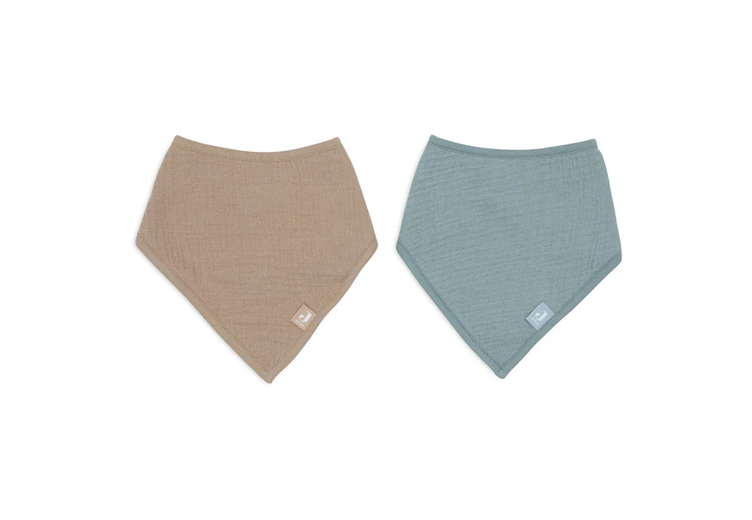 Jollein - Slab Bandana Hydrofiel - Sea Green/Biscuit - 2 Stuks
