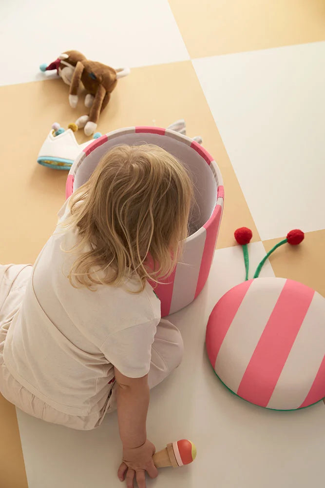 Poef met opslag - roze