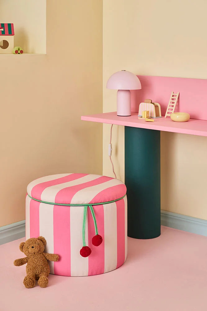 Poef met opslag - roze