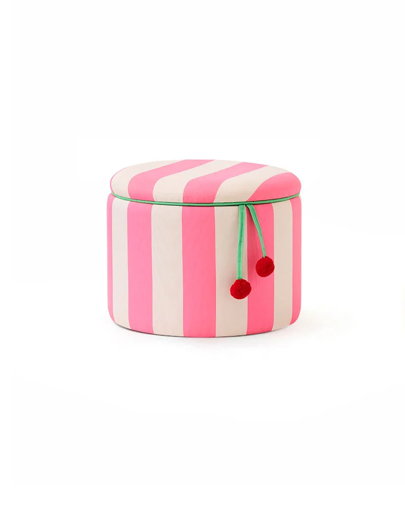 Poef met opslag - roze