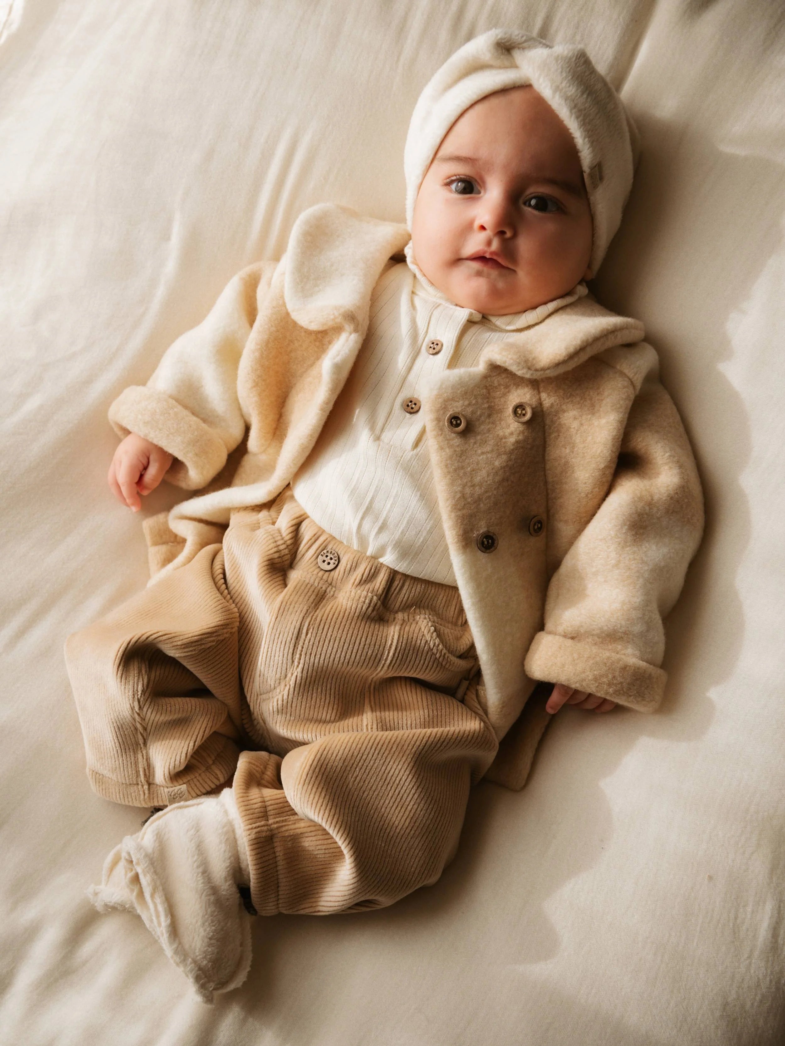 Checkered mantel van wol - MOCHA SAND