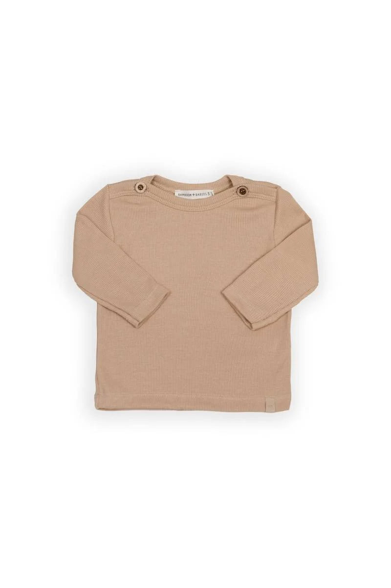 Shirt met schouderopening - MOCHA SAND