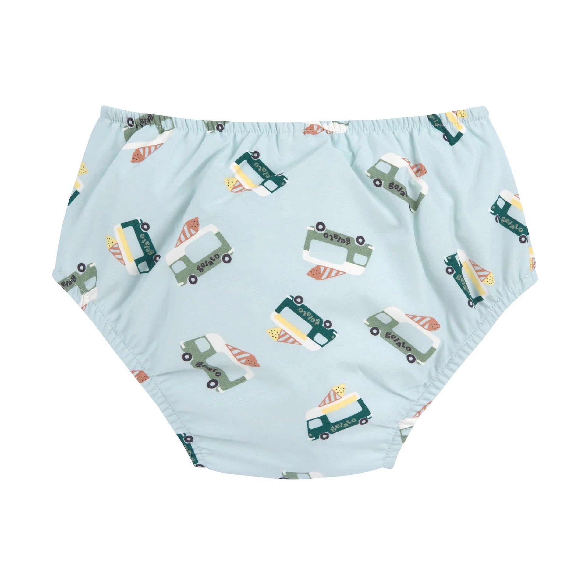 Diaper pants - ice cream truck illusion blue