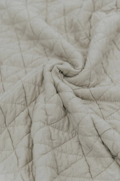 Wiegdeken, biologische bamboe + pluche spons - OYSTER GREY