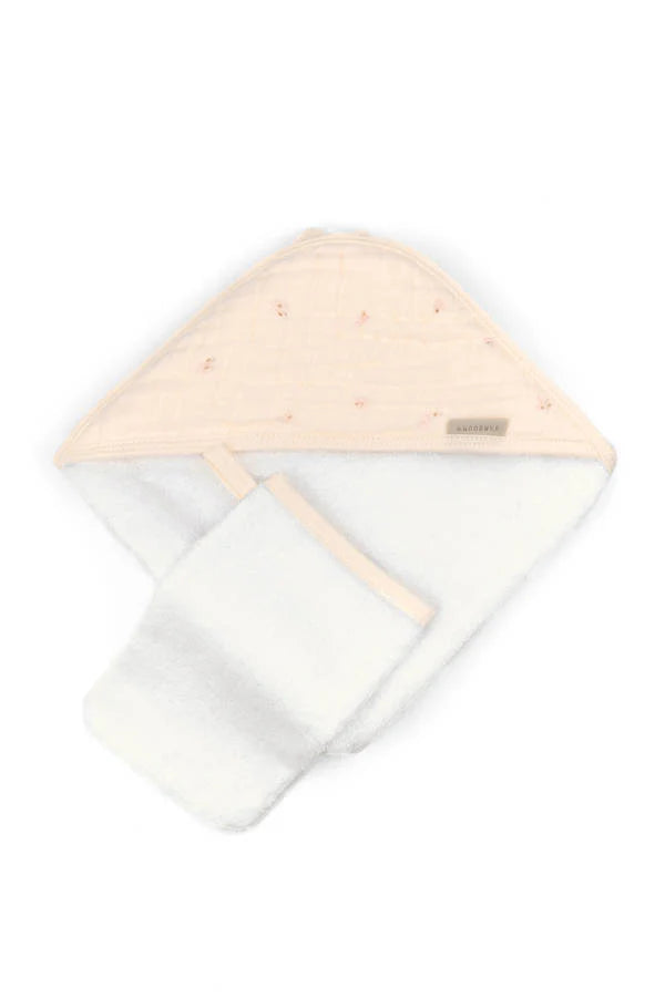 Badcape + washand - OLIVES PINK