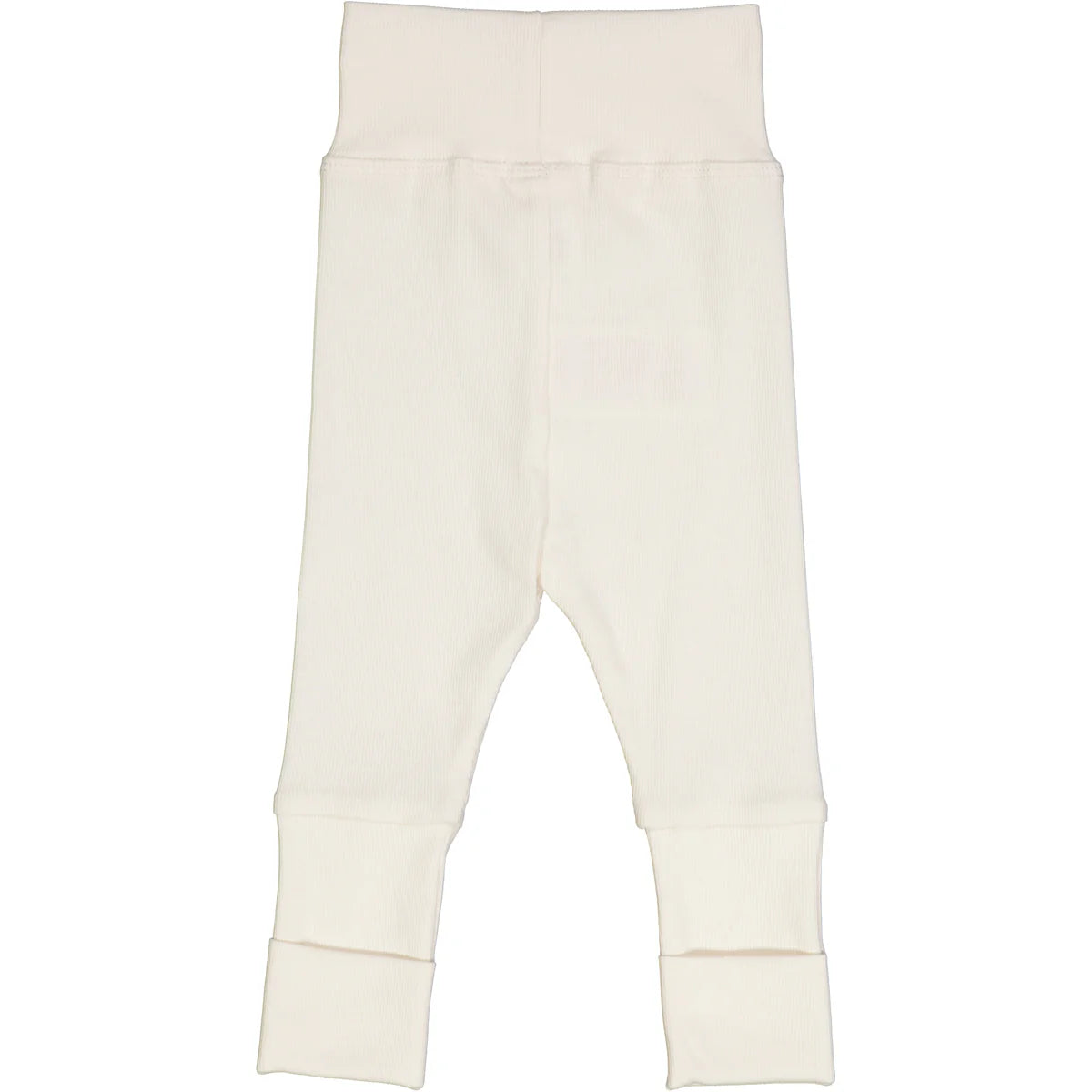RIB pants with foldable feet -Cream