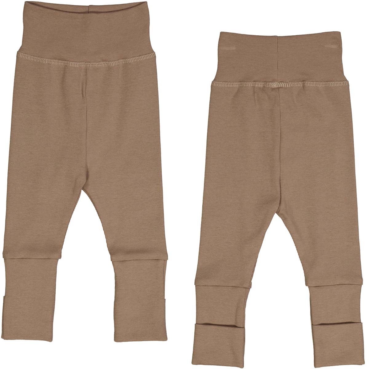 RIB pants with foldable feet - Walnut