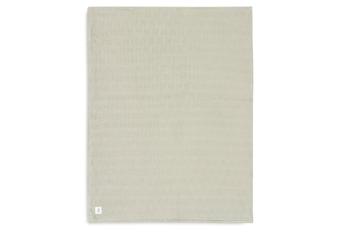 Jollein - Deken Wieg 75x100cm Grain Knit - Olive Green/Velvet