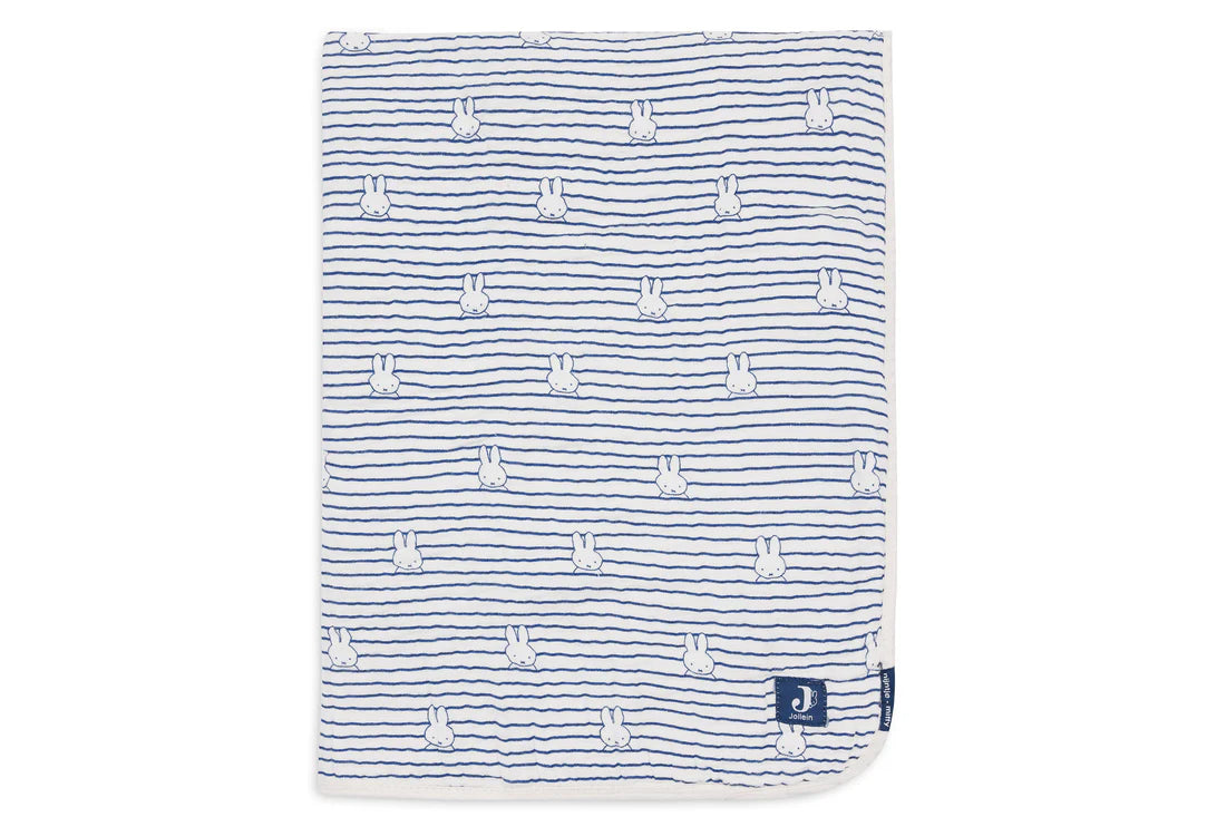 Deken Wieg Hydrofiel 75x100cm Miffy Stripe - Navy