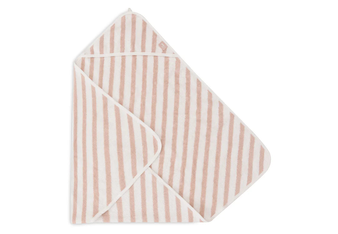 Badcape 75x75cm Stripe Terry - Wild Rose - GOTS
