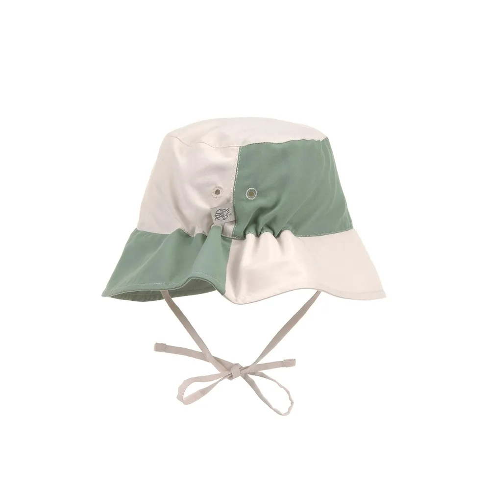 Vissershoedje checker board - green, sea salt