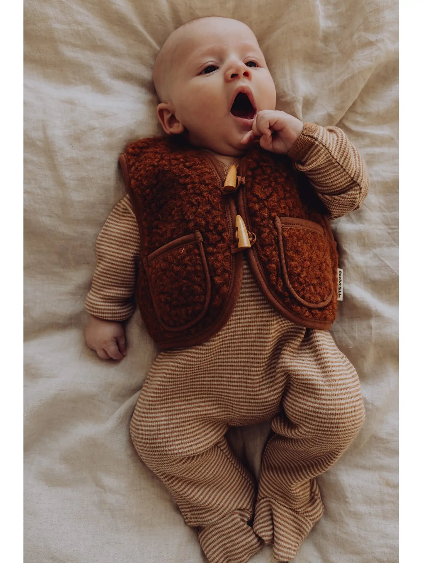 Sherpa-vest van wol - Kastanjebruin