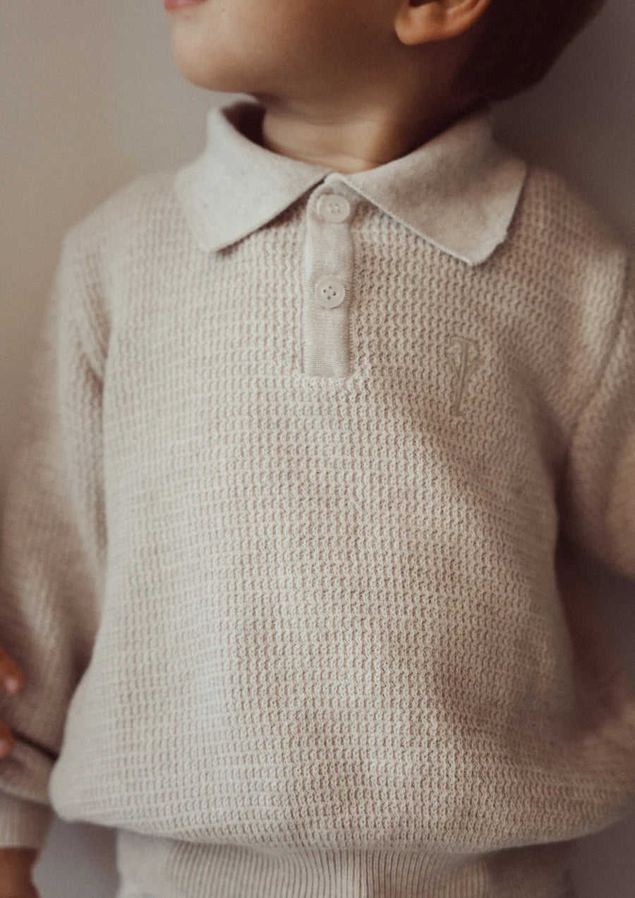 Richie knitted polo LS | OAT