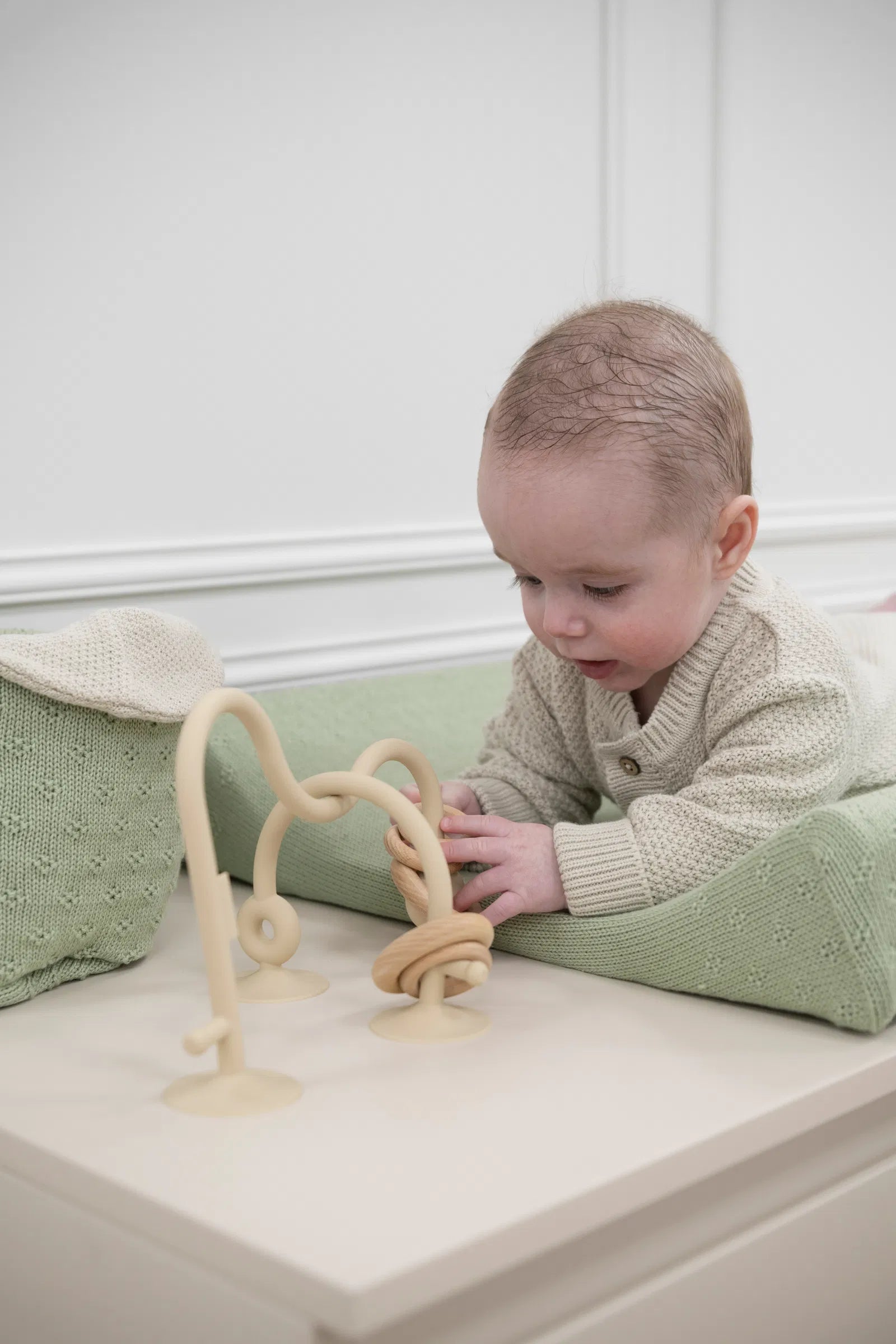 Kralenspiraal warm linen