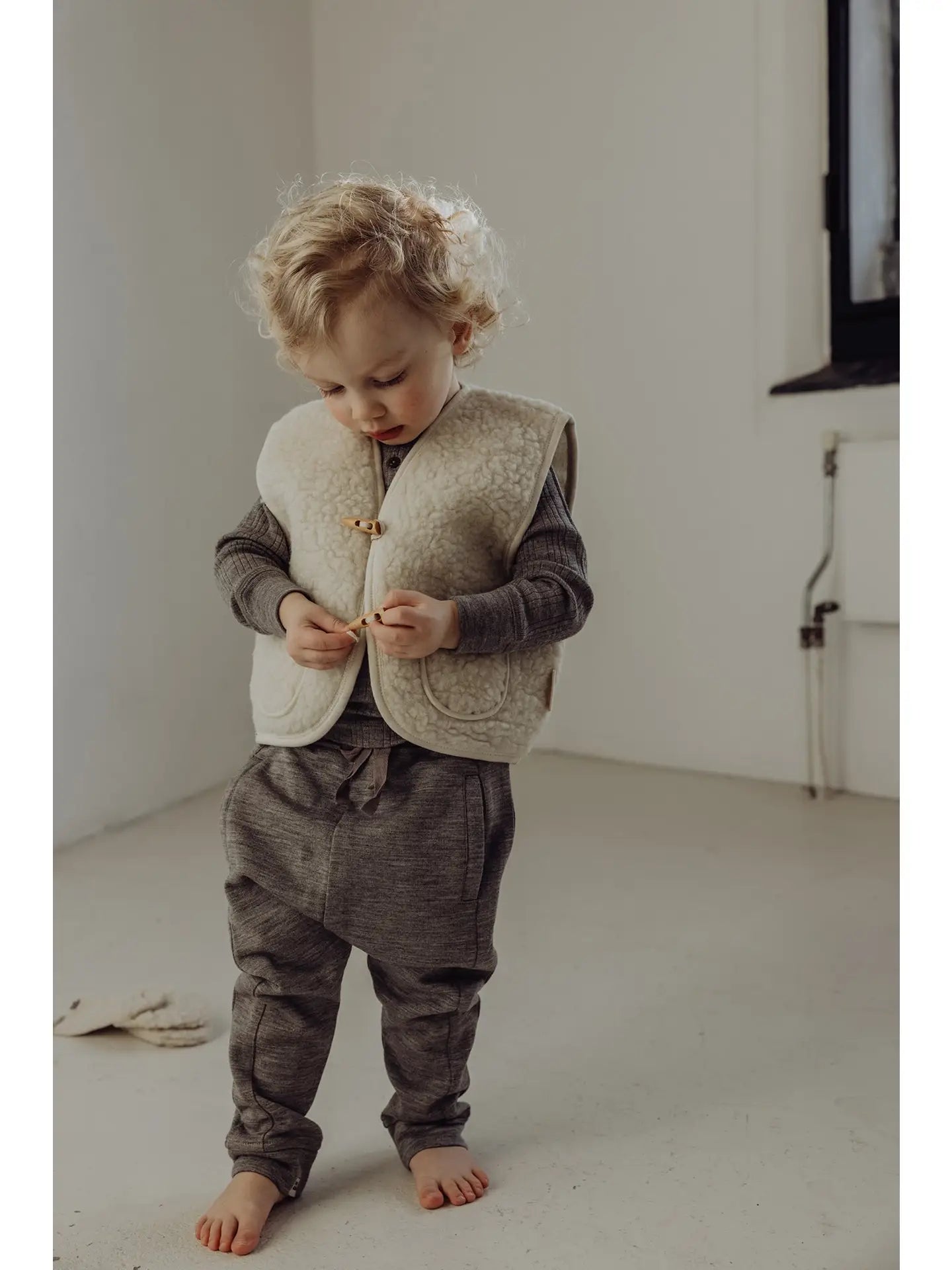 Sherpa-vest van wol - Melk