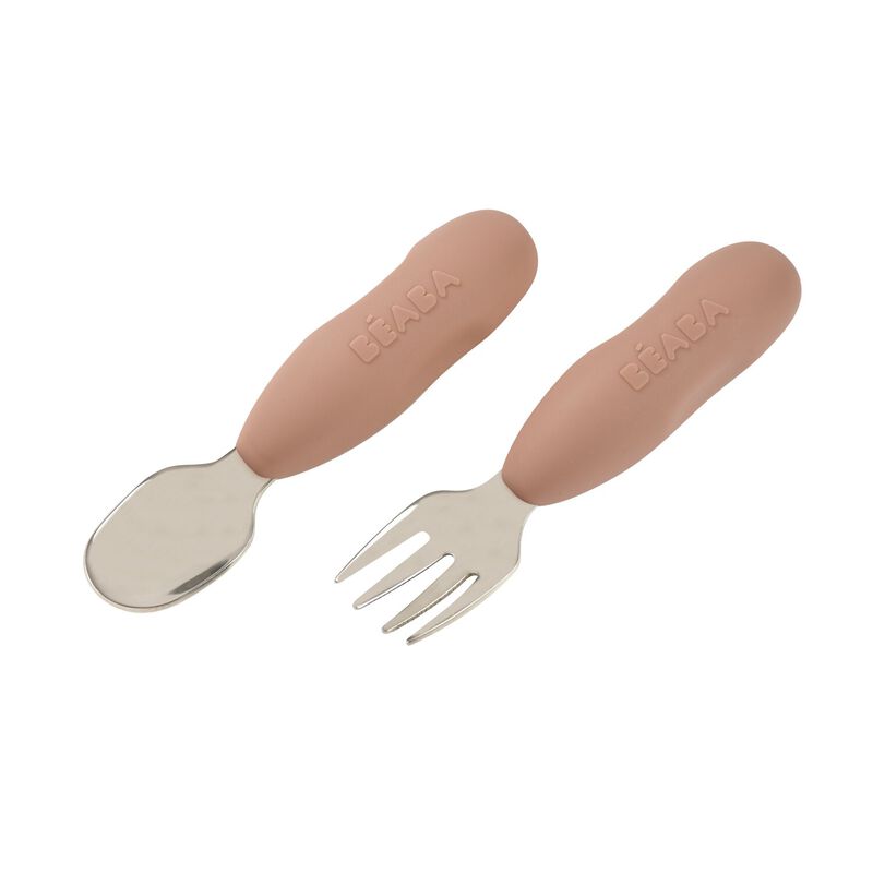 Béaba - Set van 2 roestvrijstalen voorbestek - Praline