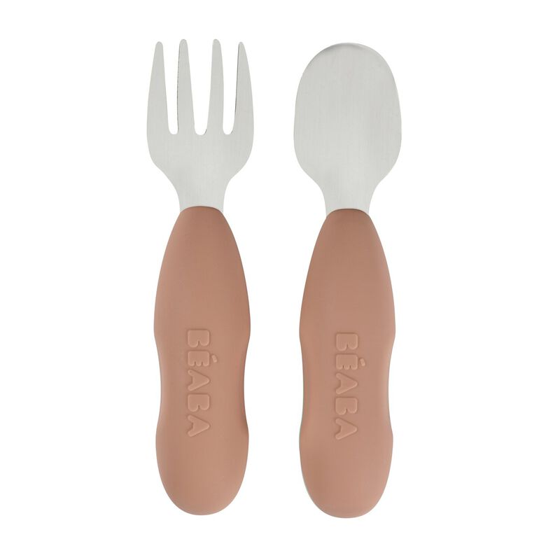 Béaba - Set van 2 roestvrijstalen voorbestek - Praline