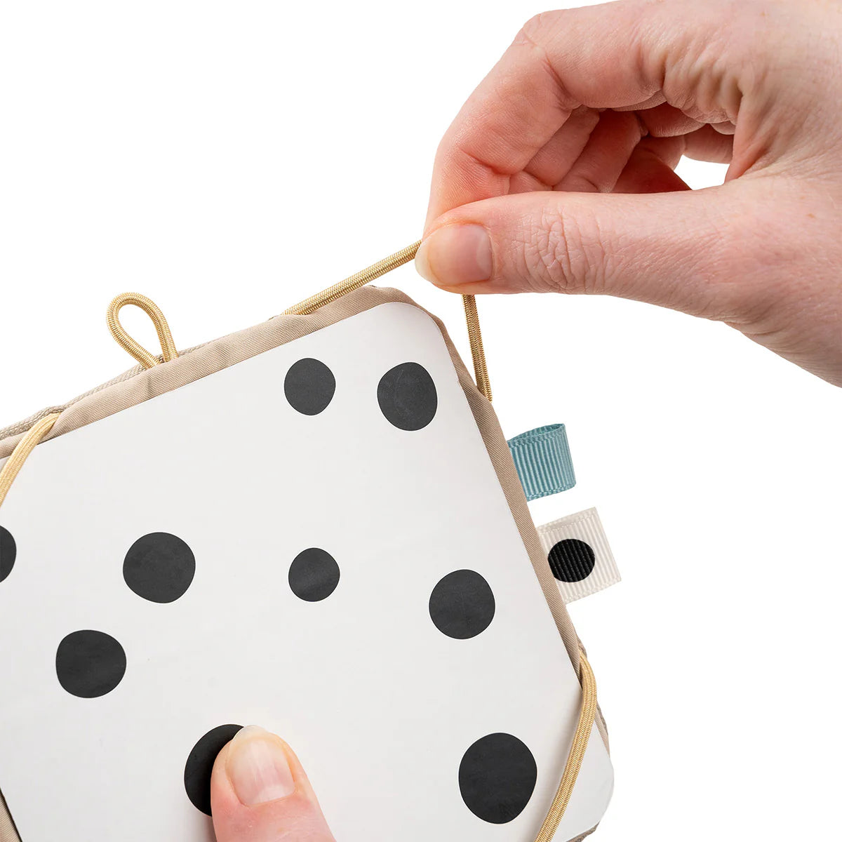 baby contrast card holder - deer friends - sand