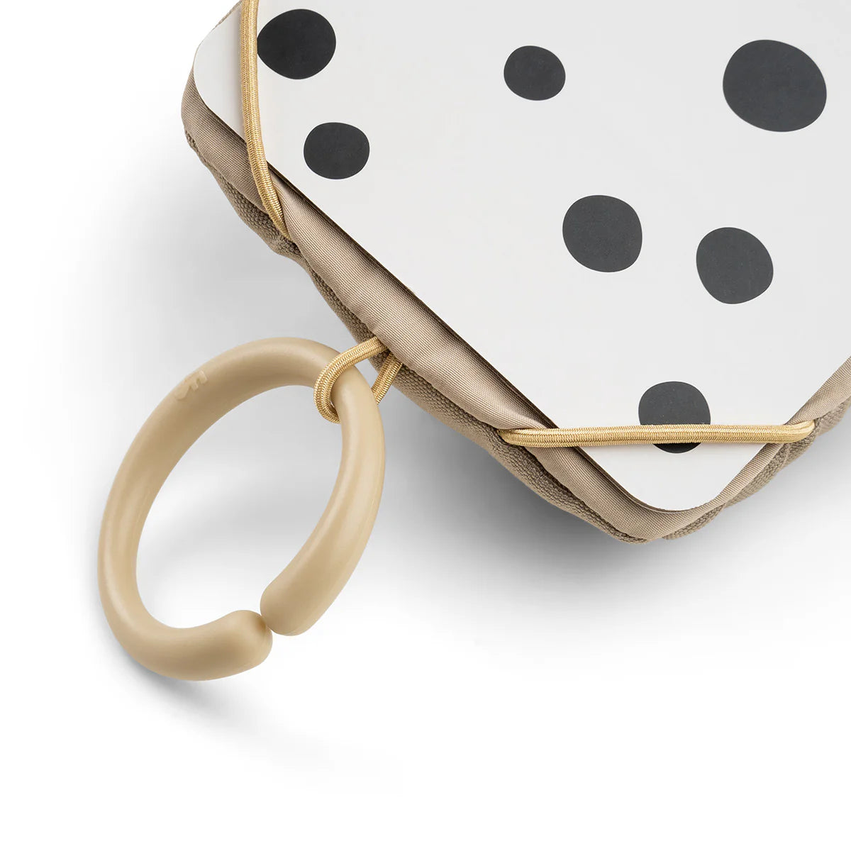 baby contrast card holder - deer friends - sand