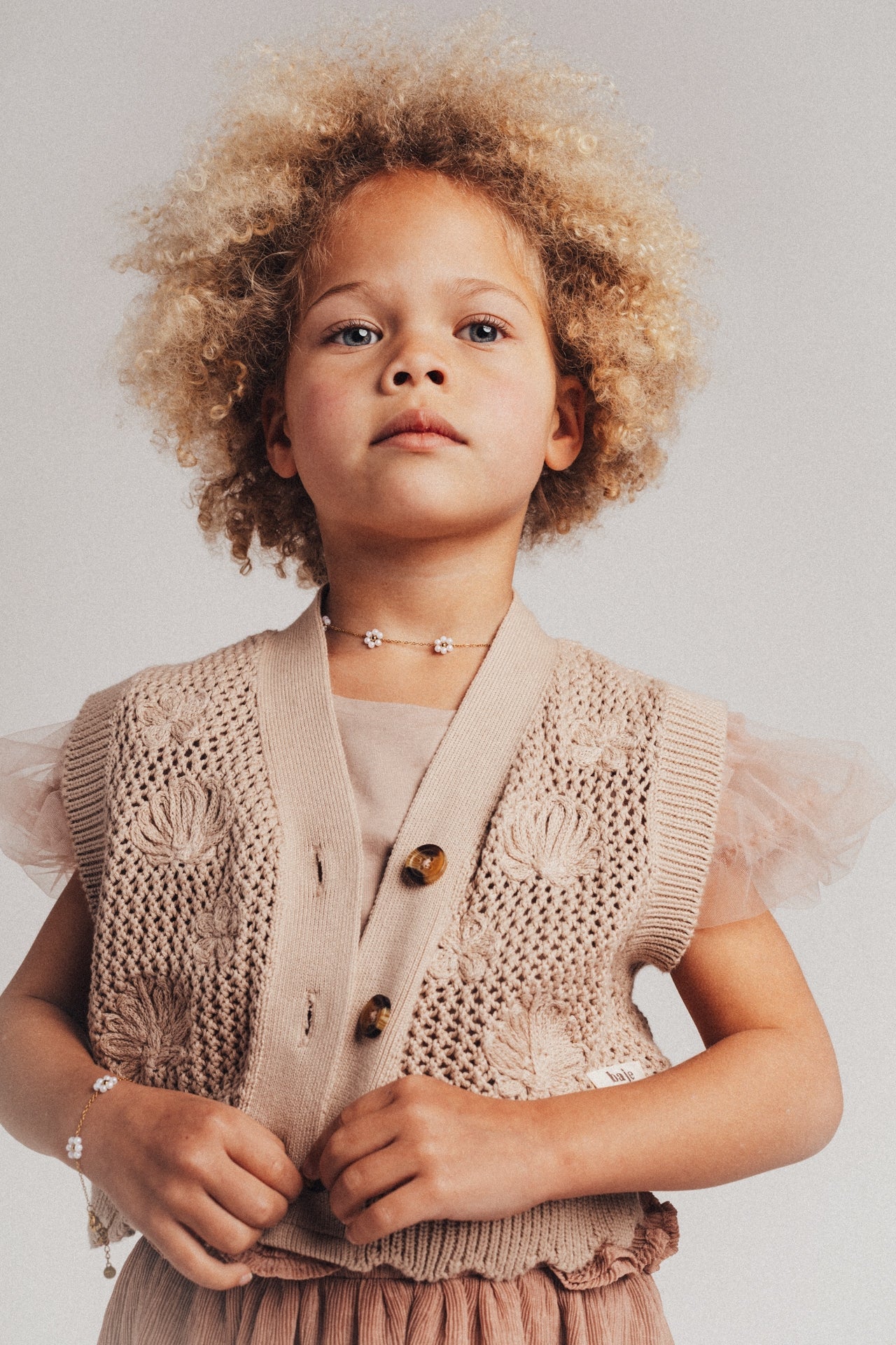 Baje - sia, Gilet knit rose salmon