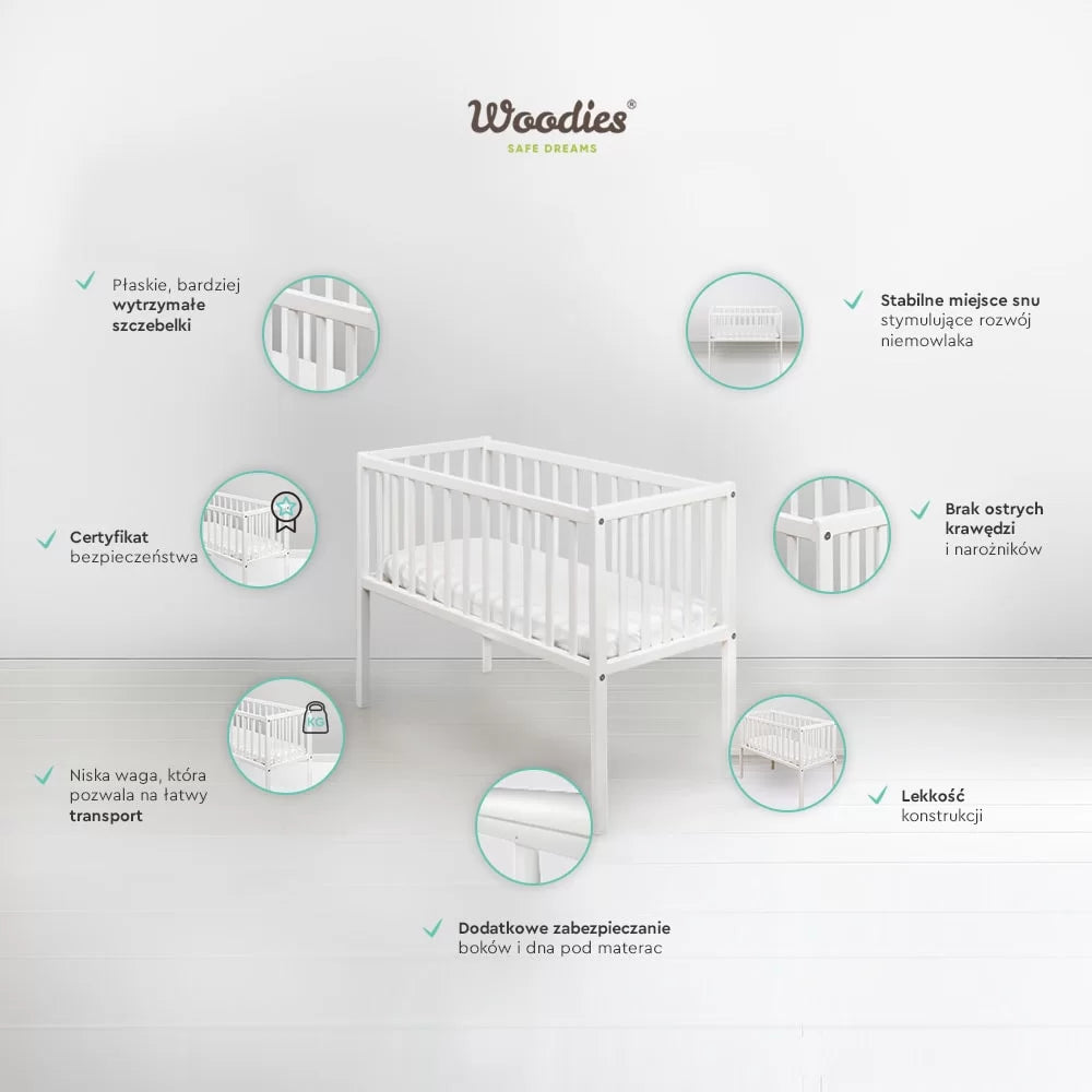 Woodies Babybedje Bedside Crib 90×40 - wieg