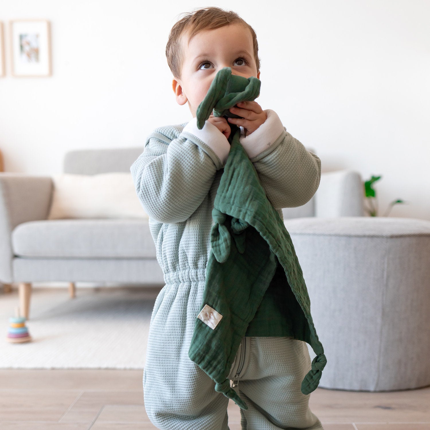 BUNNY 40x40 cm green katoen mousseline