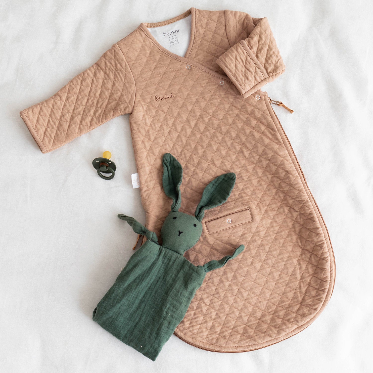 BUNNY 40x40 cm green katoen mousseline