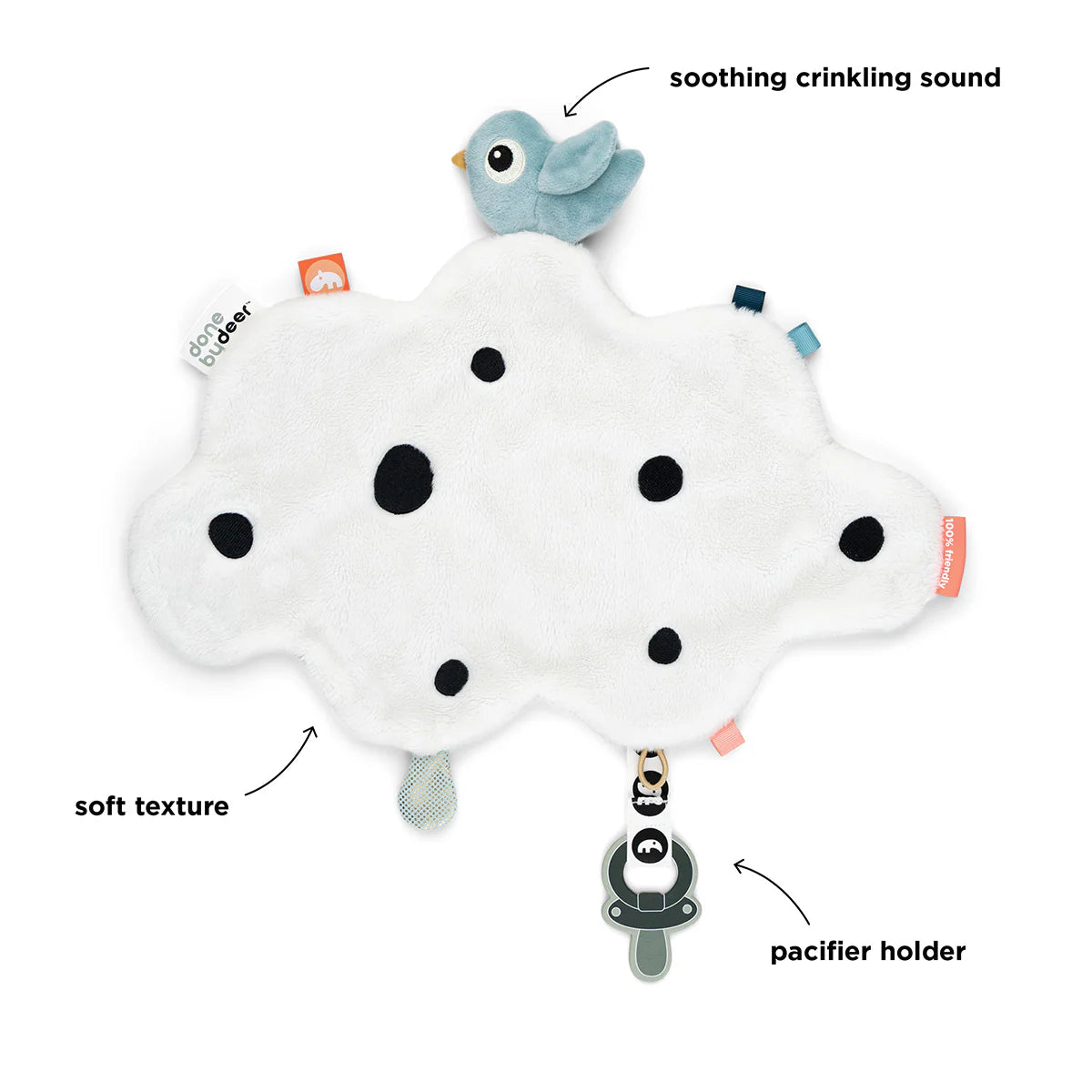 Knuffeldoekje - Happy Clouds - Blauw