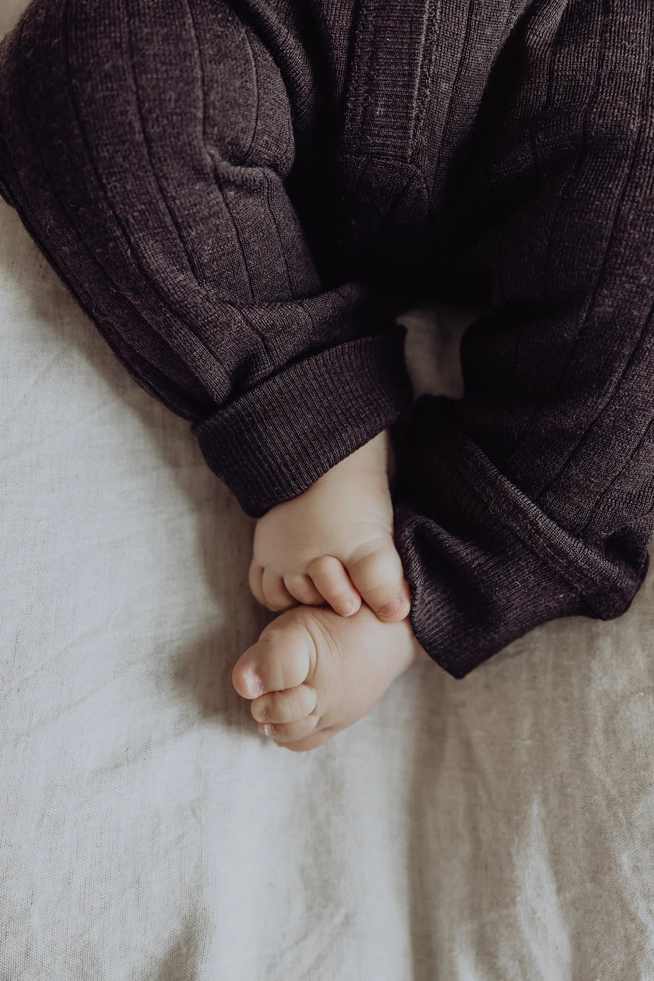 Wool Rib Playsuit - Storm LAATSTE 12-18m