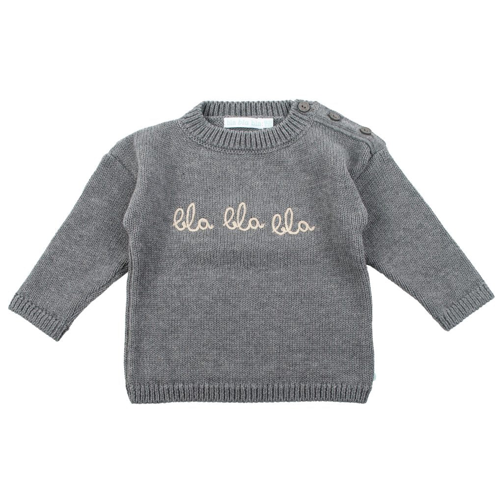 BLA BLA BLA - sweater grijs 3-4 jaar LAATSTE STUK