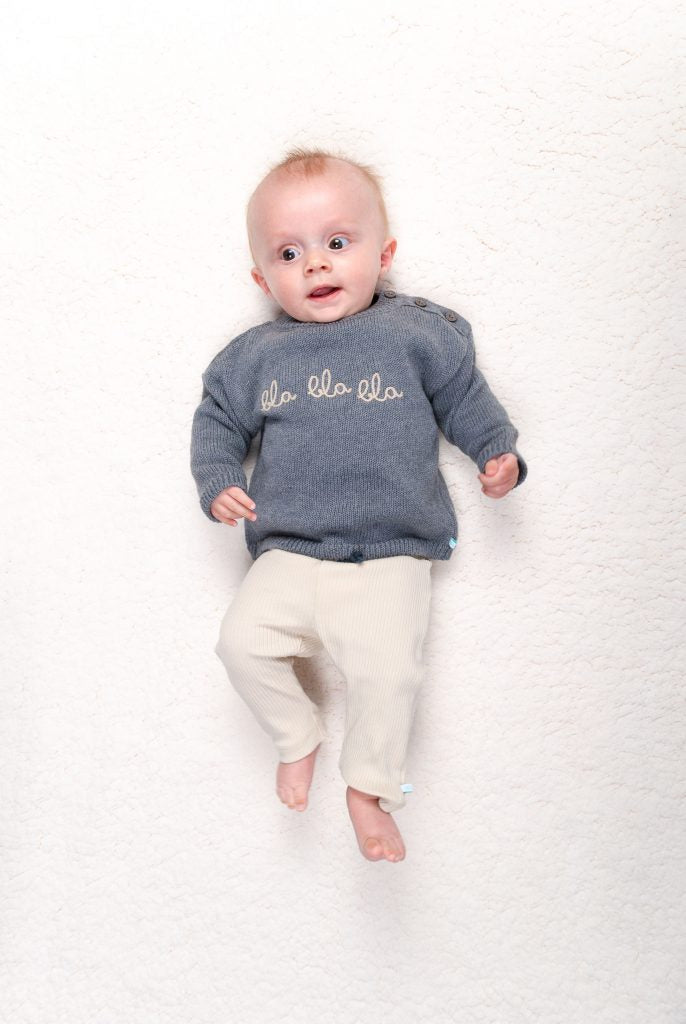 BLA BLA BLA - sweater grijs 3-4 jaar LAATSTE STUK