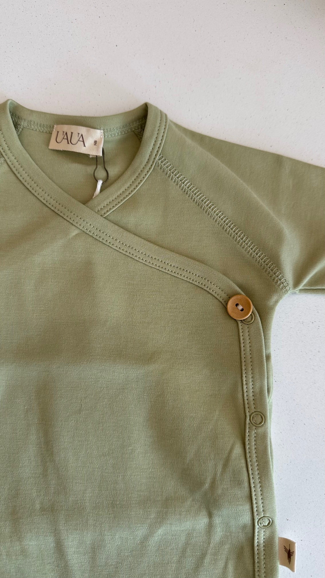 Kimono Footie met knoop verde