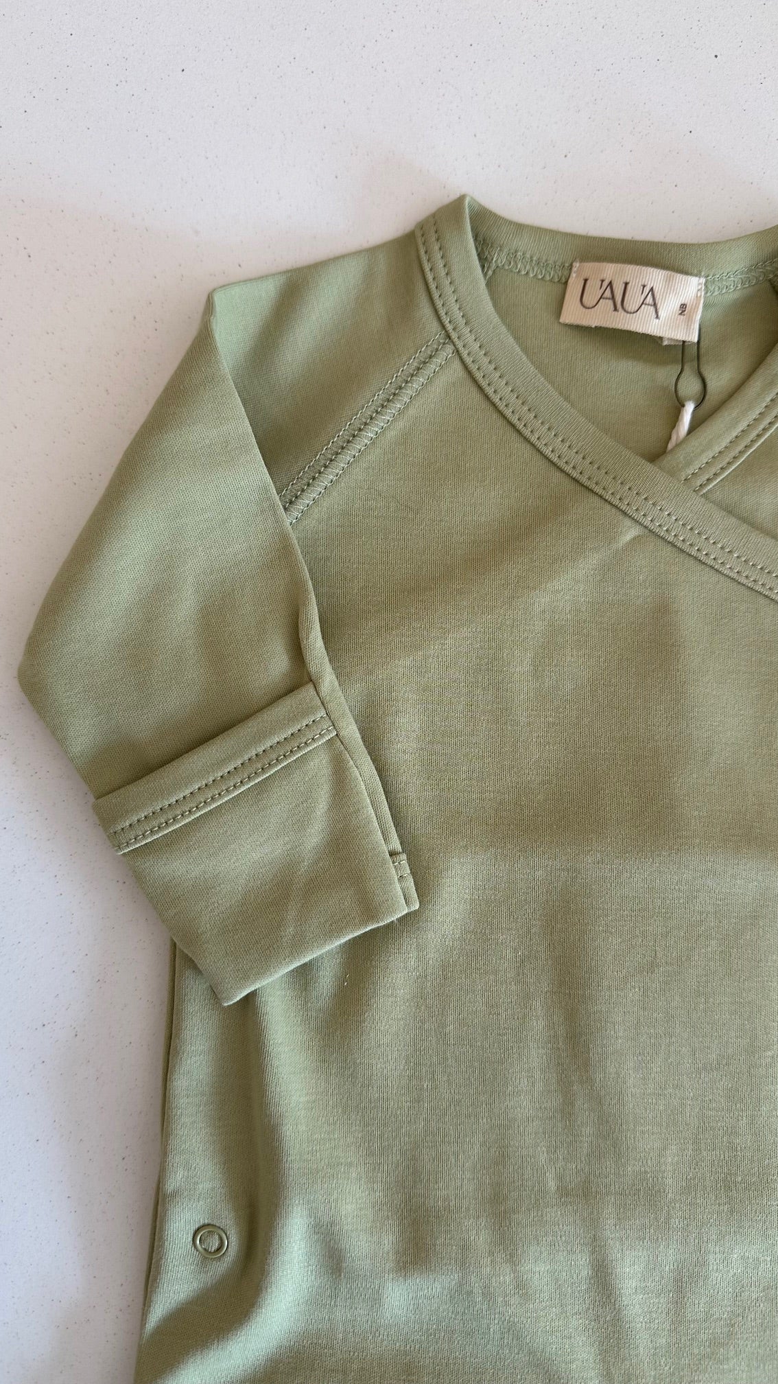 Kimono Footie met knoop verde