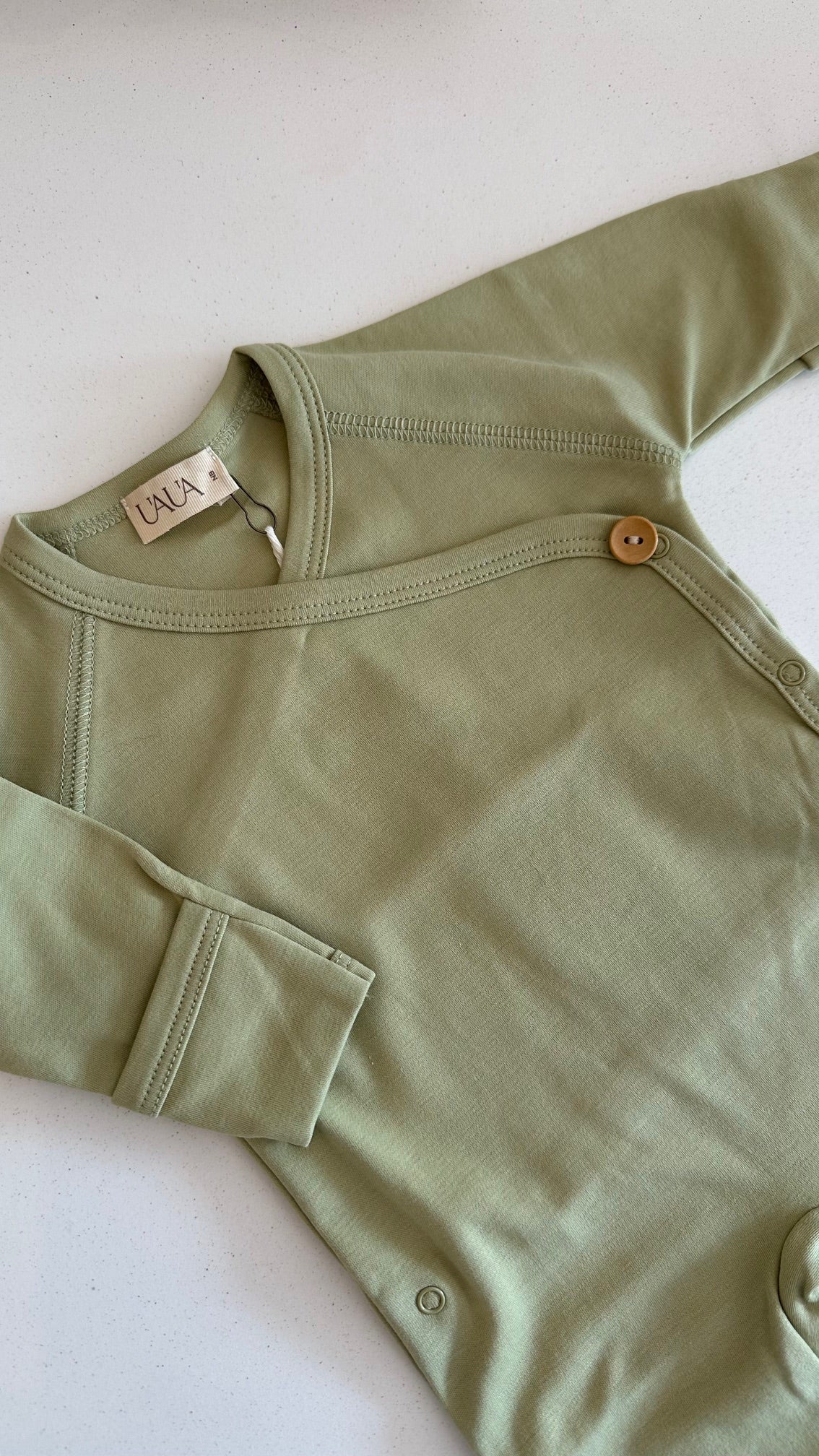 Kimono Footie met knoop verde