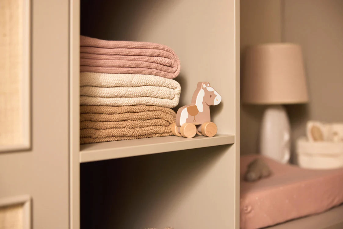 Jollein - Deken Wieg 75x100cm Cosy Knit - Wild Rose/Velvet