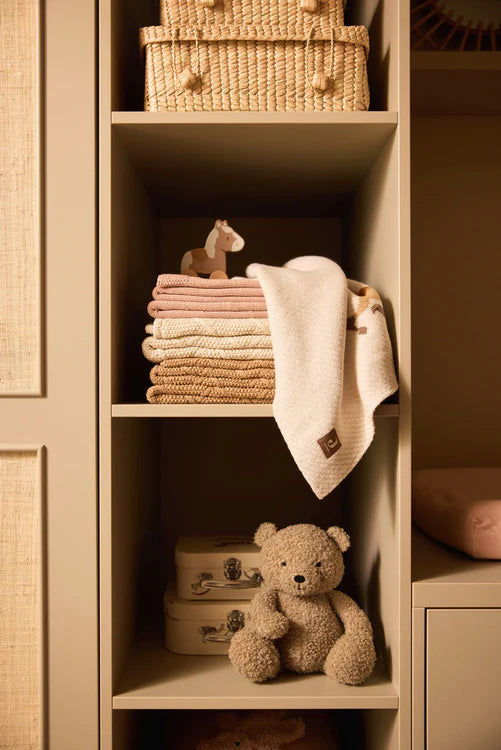 Jollein - Deken Wieg 75x100cm Cosy Knit - Wild Rose/Velvet