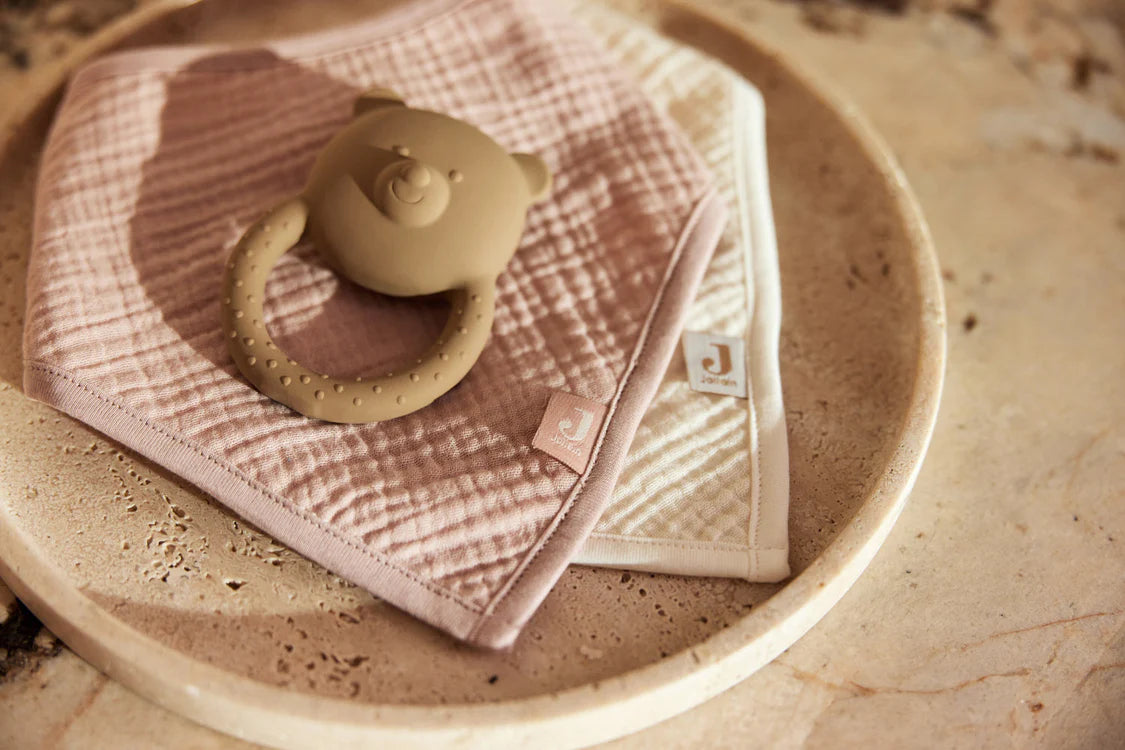 Jollein - Slab Bandana Hydrofiel - Wild Rose/Oatmeal - 2 Stuks