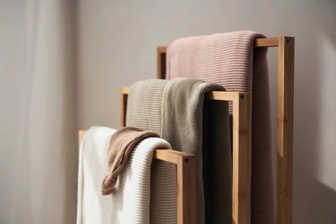 Jollein - Deken Wieg 75x100cm Basic Knit - Wild Rose/Fleece
