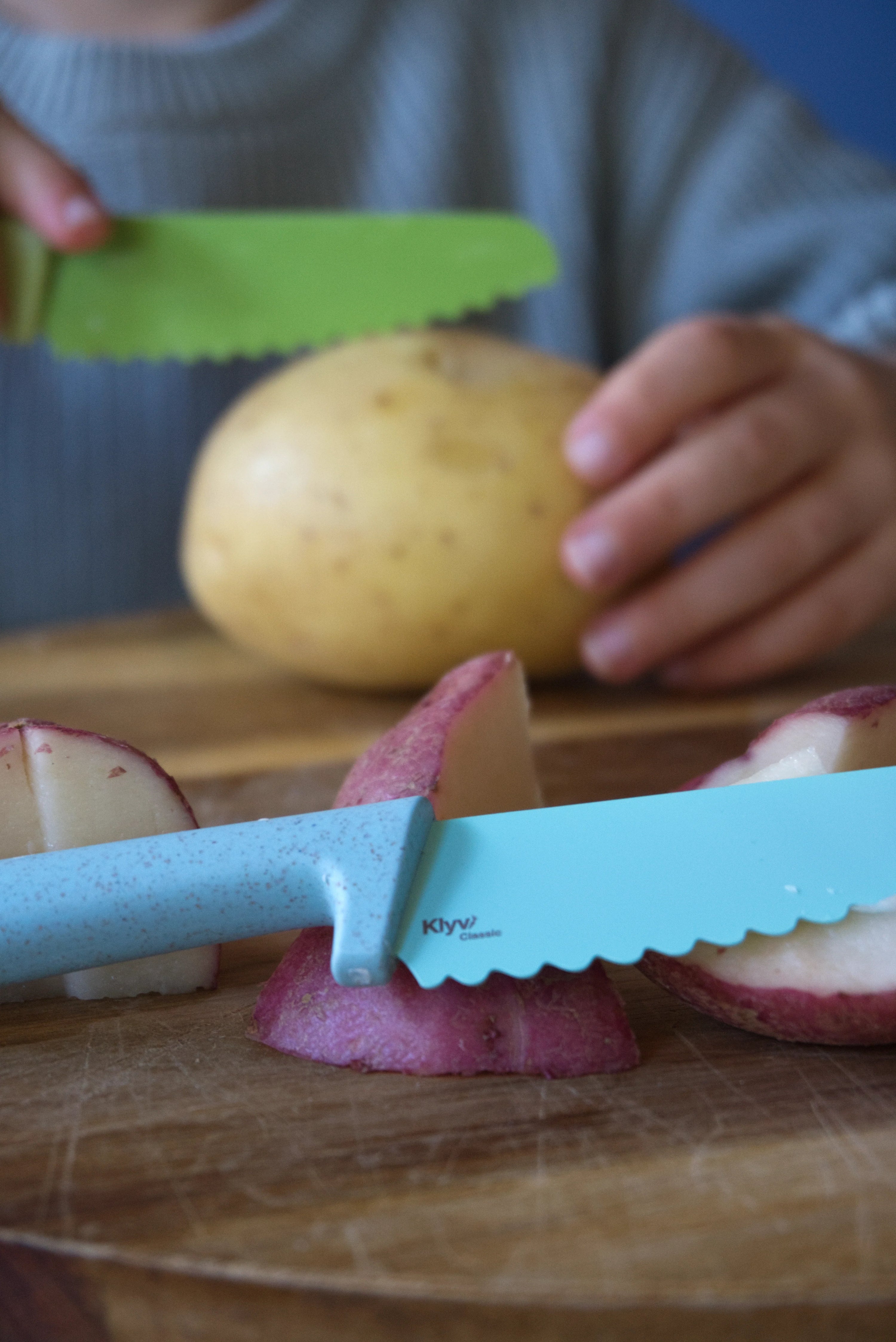 KLYV Classic Kinderkeukenmes – Limoengroen 🔪💚