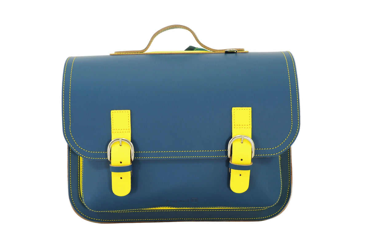 Own Stuff boekentas lagere school Classic Bi Color Petrol - Lemon