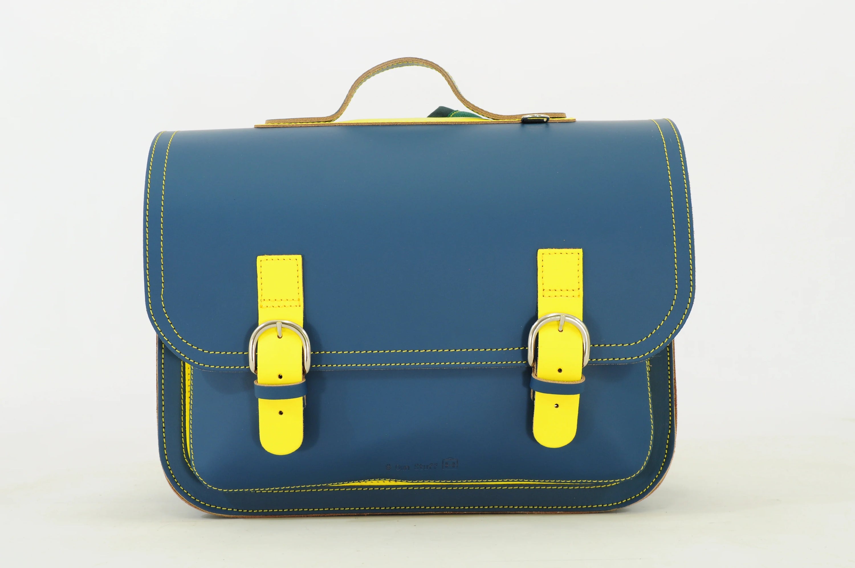 Own Stuff boekentas lagere school Classic Bi Color Petrol - Lemon