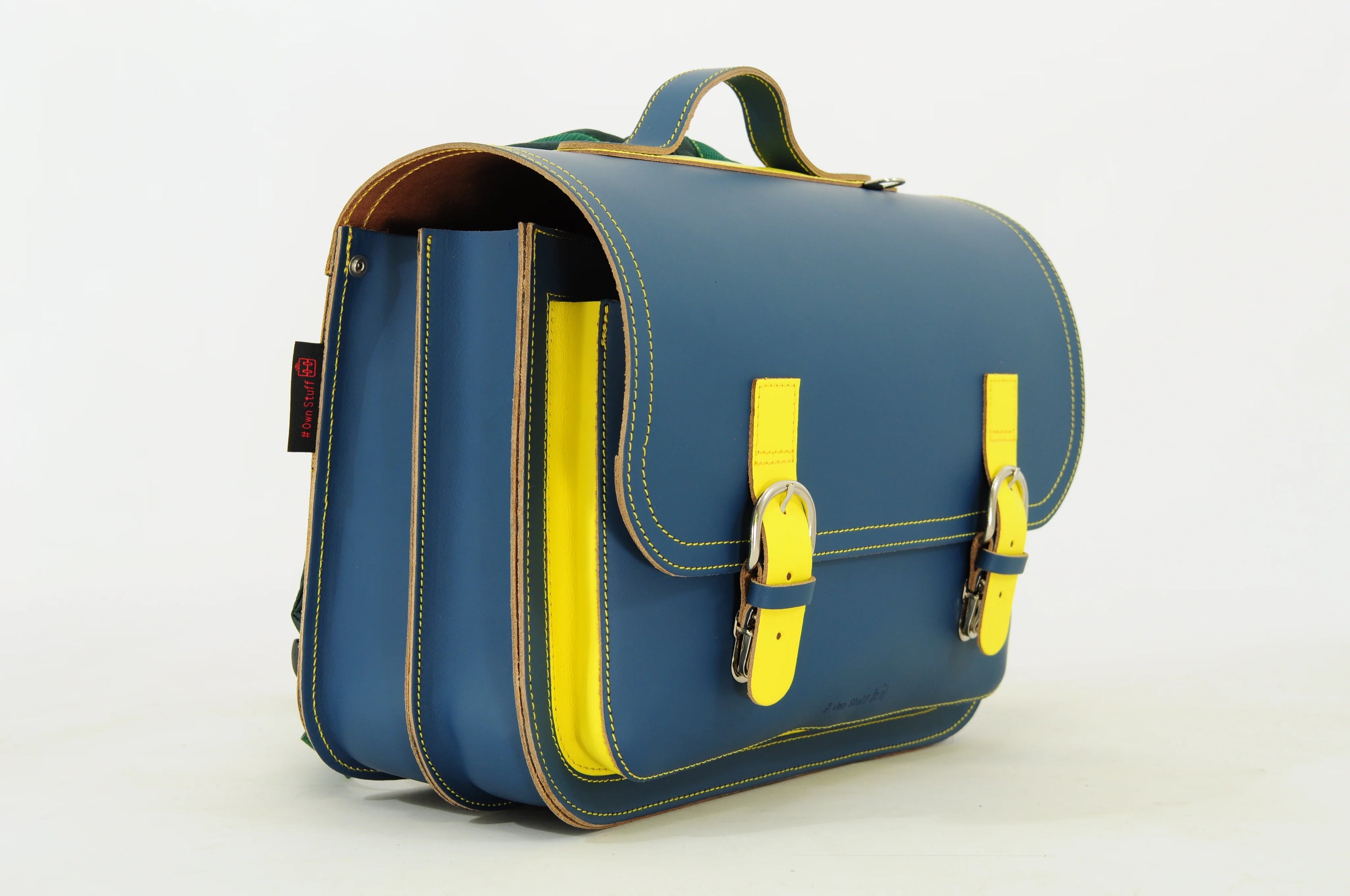 Own Stuff boekentas lagere school Classic Bi Color Petrol - Lemon
