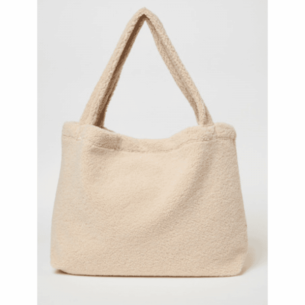 Chunky teddy mom-bag Ecru