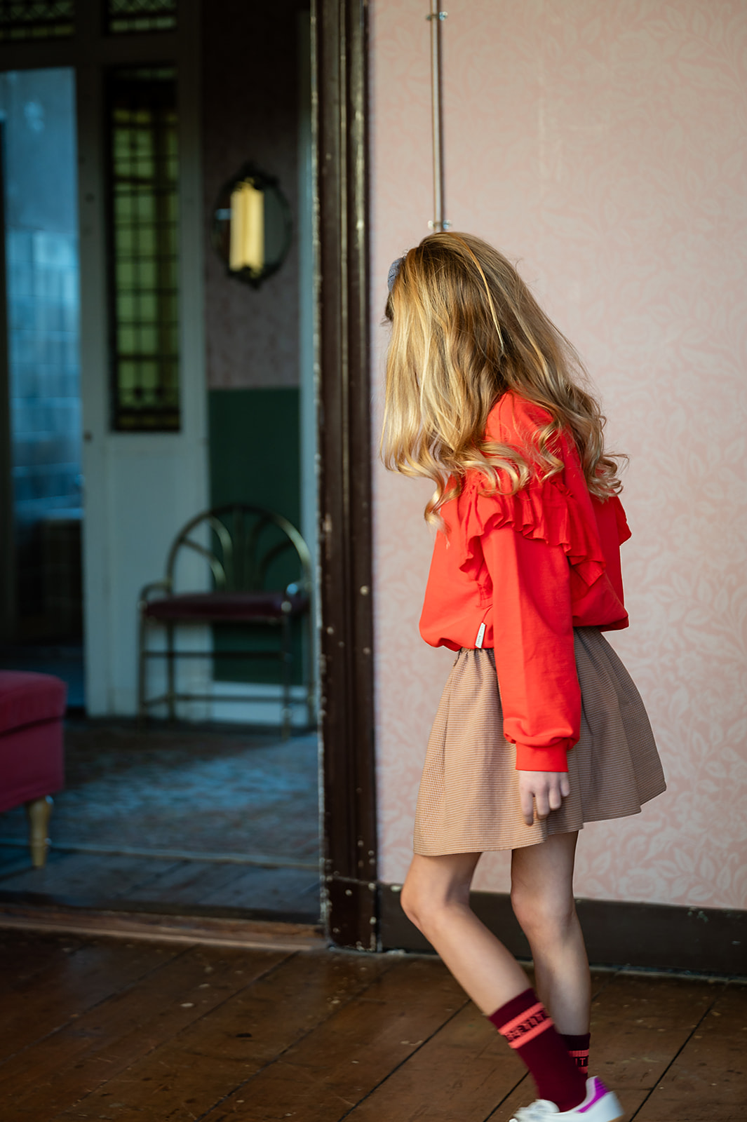 Romantic Ruffle Sweater - Cayenne