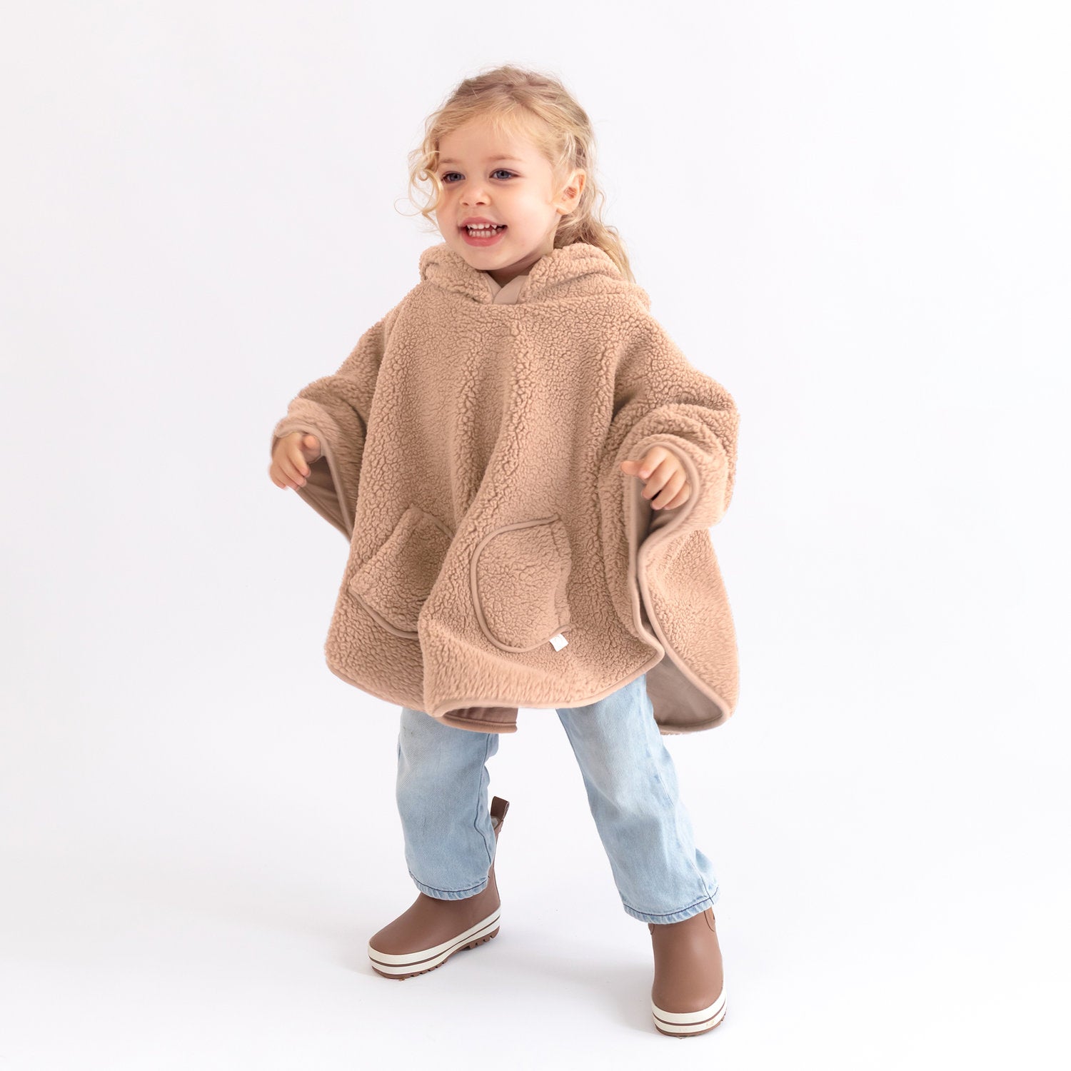 REISPONCHO 9-36m Teddy + Pady jersey Natural
