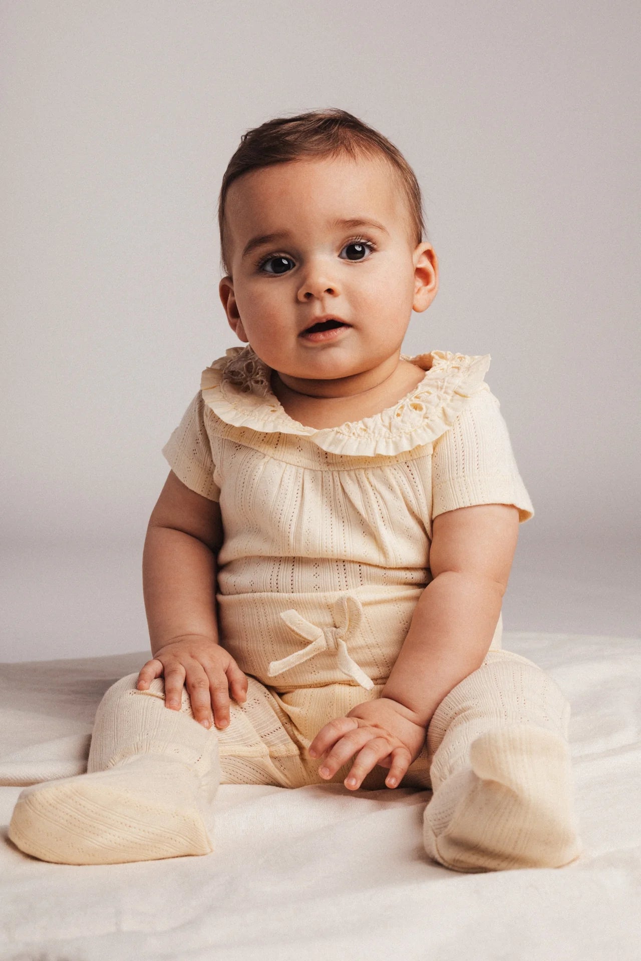 Baje - Yuul, jersey pointelle bodysuit creme oat