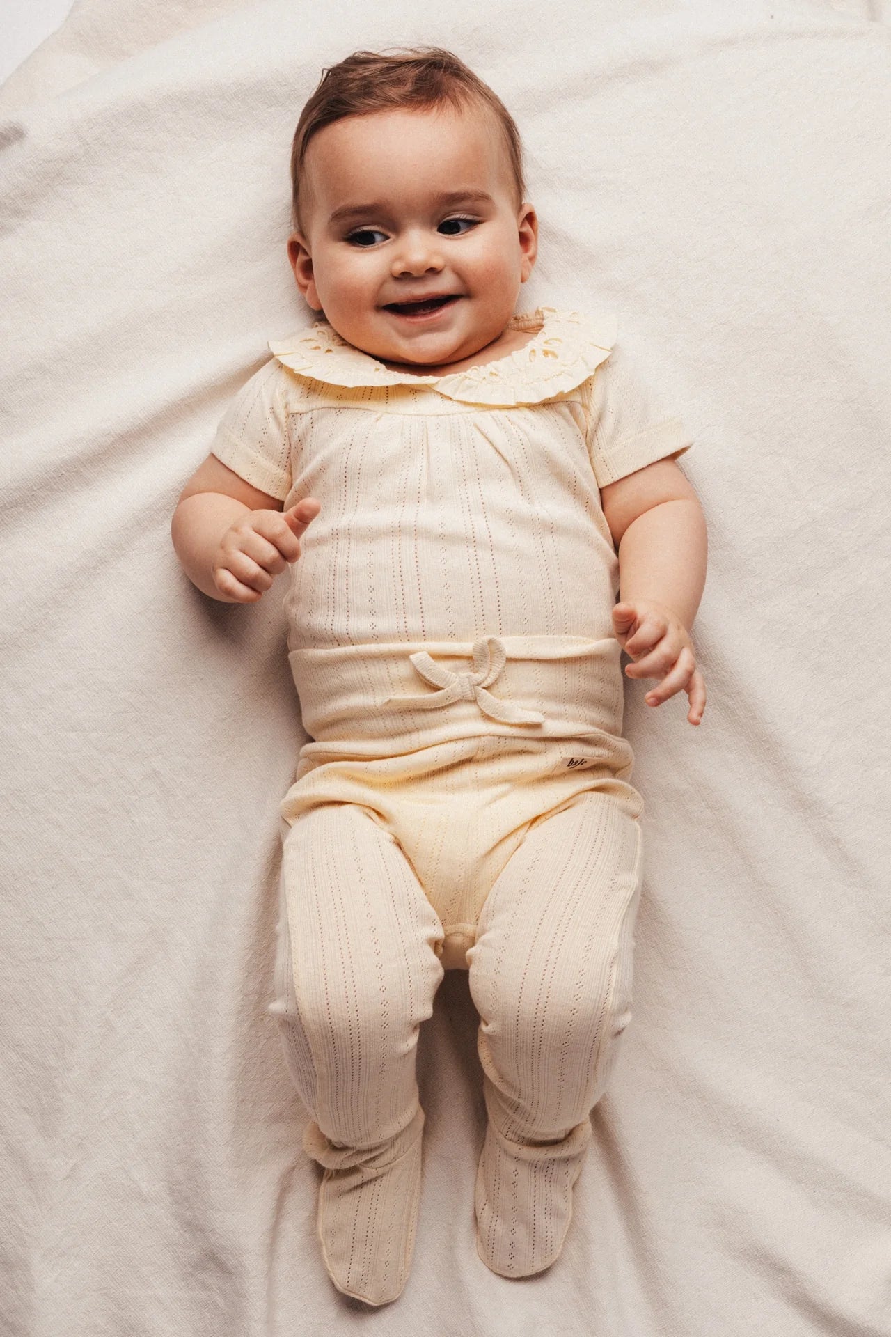 Baje - Yuul, jersey pointelle bodysuit creme oat