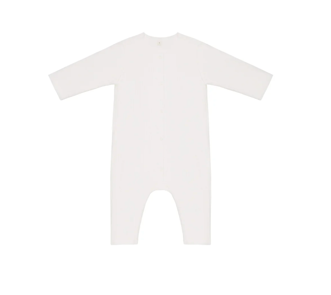 Rib romper natural white